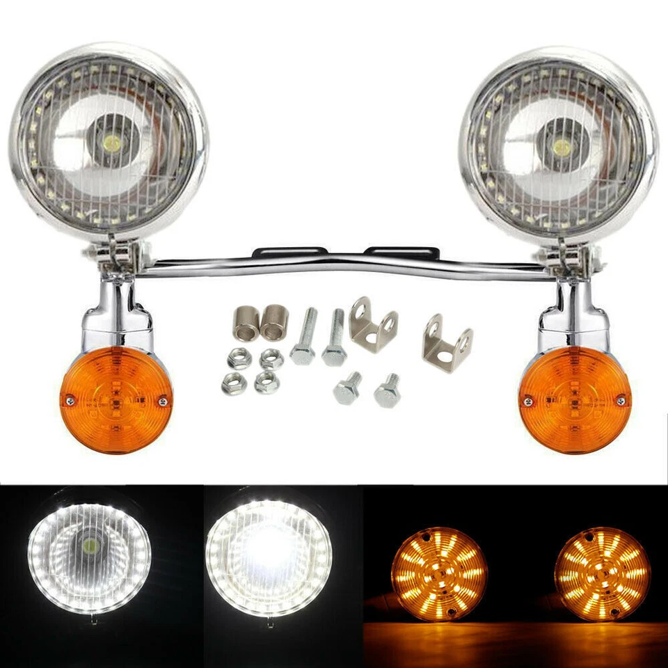 LED Passing Signals Lights Bar For Suzuki Intruder Volusia VS VL 800 1400 1500 Foto 2 de 4