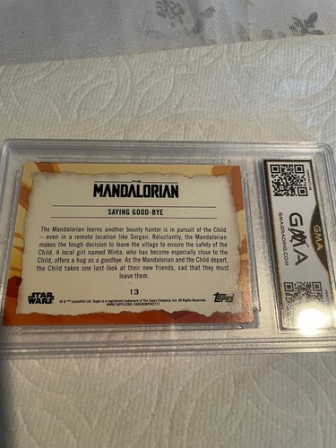 SAY GOOD-BYE 2020 TOPPS THE MANDALORIAN BABY YODA # 13 GRADO 8,5 L@@K - Imagen 2 de 2