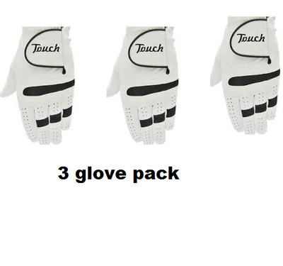 3 x DAMEN TOUCH ALLWETTER Linkshand Golfhandschuhe FÜR RECHTSHÄNDER SPIELER 