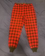 VTG 1966 Woolrich Red Tartan Plaid Mens 36 Wool Hunting Winter Snow Pants