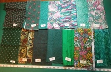 YOUR CHOICE: FQs Scraps Pieces Green Floral Blenders cotton Craft quilt Fabric