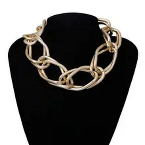 Mehrschichtige Halskette - goldfarbene Kette Choker Hip Hop große dicke klobige Kette - Bild 11 von 33