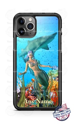 Mermaid Sea Princess with Shark Phone Case For iPhone Samsung S20 LG Google 4