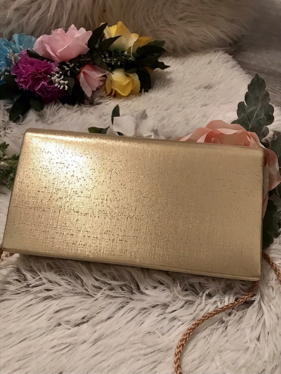 VTG U.S. PAT 4453294 MAGNETIC SNAP EVENING BAG GOLD FABRIC EVENING
