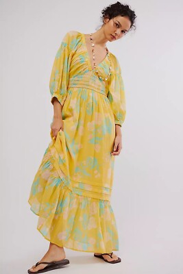 Free People Golden Hour Border Maxi Dress Size