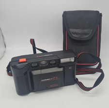 Macchina fotografica vintage Hanimex 35AFX DX nera punta e scatta pellicola 35 mm F3.8 + custodia