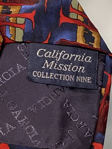 Vintage Jerry Garcia J. Neck Tie California Mission Red Blue Collection 9 G6-14 - Picture 7 of 9