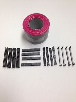 Flat Cable 40 Pin Wires Ribbon 50mm wide 3 Ft. Long with 4 sets IDC Connector
