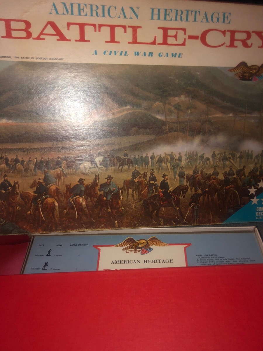 Battle-Cry American Heritage Civil War Board Game 1962 Milton Bradley