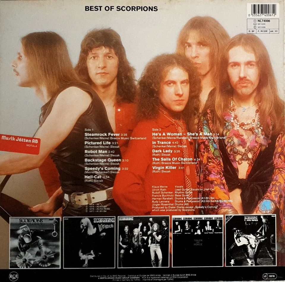 Scorpions - Best Of Scorpions - LP Europa reedición prensa alemana RCA - NL 74006 Foto 3 de 3