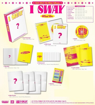 G I-DLE 7th Mini Album I SWAY 3Ver SET CD+Booklet+2ea P.Card+