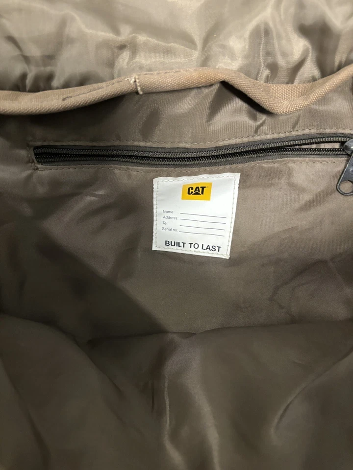 Bolso Mensajero Oficial Cat Caterpillar Estampado Grande 10’ Pies Marrón/Marrón Oscuro De Colección Foto 4 de 4
