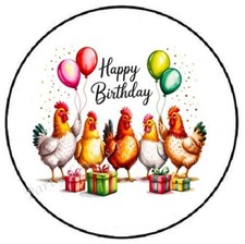 HAPPY BIRTHDAY CHICKENS ENVELOPE SEALS LABELS STICKERS PARTY FAVORS