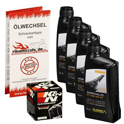 Ölwechselset Adrenaline/K&N Triumph Tiger 900 2020 10W40 Motoröl + Ölfilter
