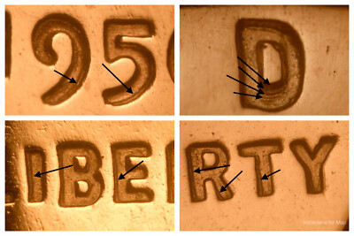 1956 DDO-007 Strong Doubled Die Obverse Nice Proof Lincoln Wheat Cent Error#1