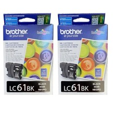 2pcs Genuine Brother LC61 Black Ink Cartridges LC61Bk