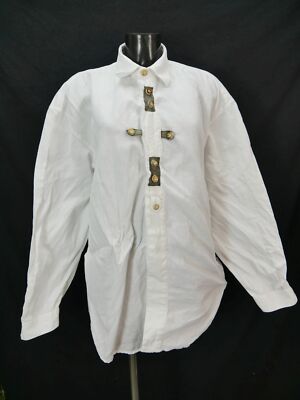 Size L costume shirt original Distler white stag horn buttons costume shirt TH1935