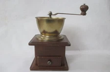 Vintage Wood Metal Coffee Grinder Mill Hand Crank
