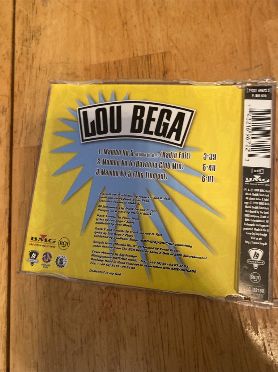 Lou Bega/Mambo No.5レコード12\"99年 Lou Bega – Mambo No. 5 (A Little Bit Of) – CD (Single