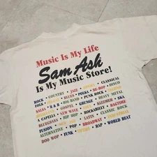 VTG Sam Ash Music Stores Fatar Controllers Promo Mens L Large T Shirt STAINED