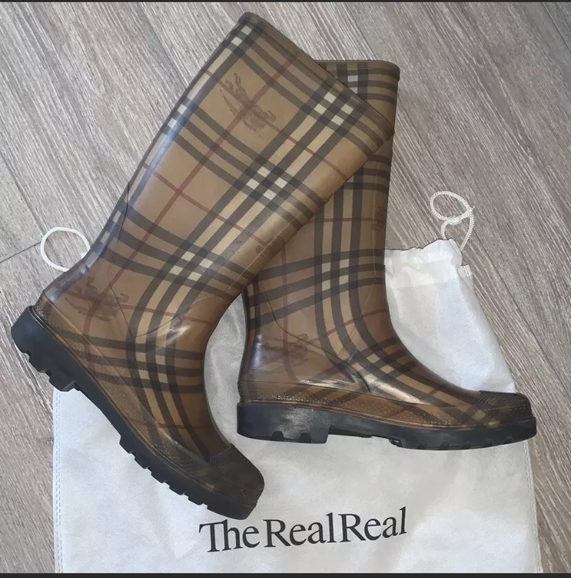 100% Authentic BURBERRY Women Rain Boots Size 39