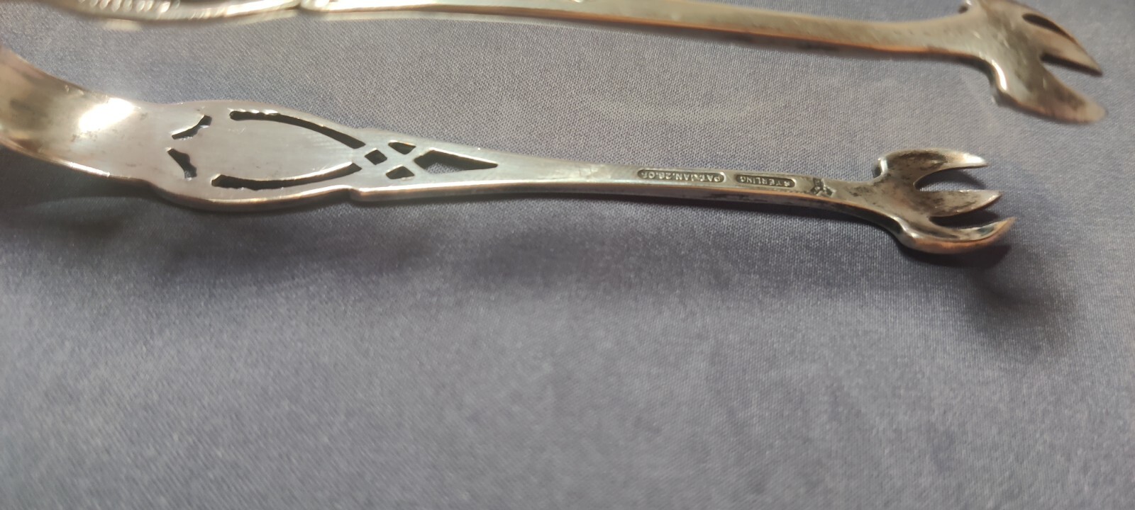 Antique .925 Sterling Silver Sugar Tongs Monticello By Lunt Rlb 1908 16