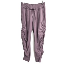 Athleta Attitude Jogger Pant Women's Mauve Volcanic Violet Ruched Sides Size 6