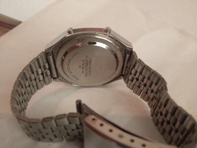 orient quartz watch vintage alarm chronograph 741104-40 ca Japan