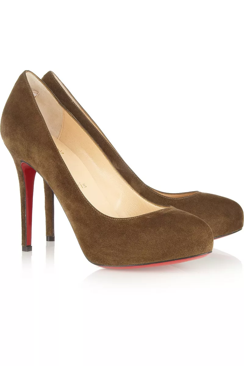 NIB Christian Louboutin New Declic Suede Platform Pumps 120mm Size