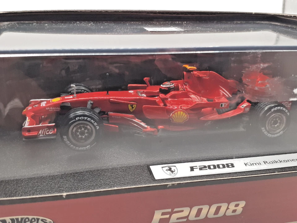 FERRARI F2008 hot-wheels racing Mattel 1/43 Kimi Räikkönen L8789 new in box - Immagine 3 di 4