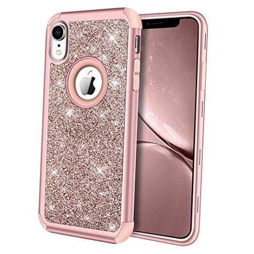 Compatible with iPhone XR Case, Heavy Duty Full-Body Defender Rose Gold