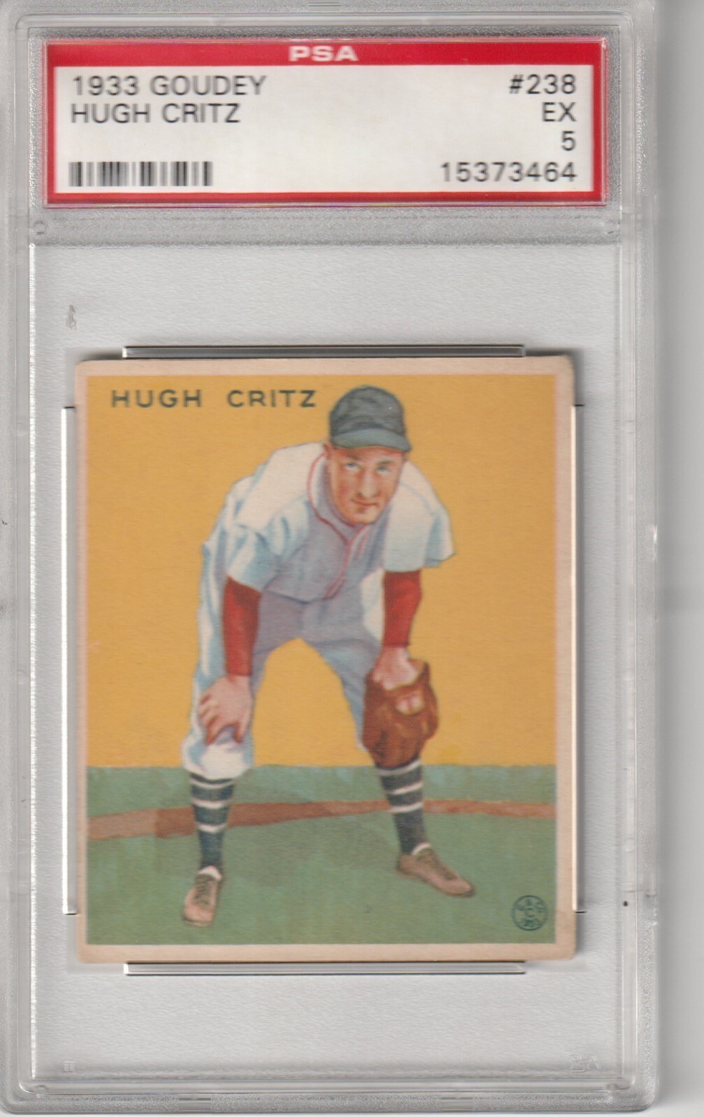 1933 Goudey Hugh Critz #238, PSA EX 5