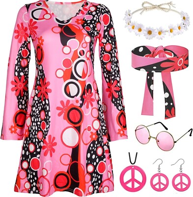Karneval Kostüm Damen 70er Jahre Bekleidung Kleidung Mädchen Accessoires F214