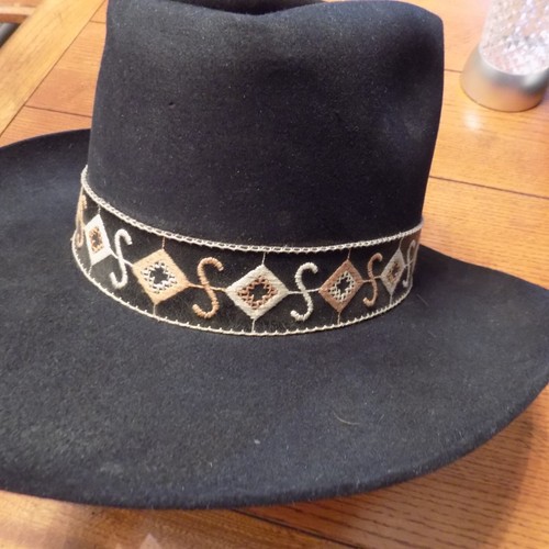 VTG Stetson Cowboy Hat 4X Beaver John B. Stetson Company Black leather band - Picture 10 of 24