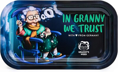 Granny's  Exclusive Rolling Tray aus Metall | 27 x 16,5cm | Zum Drehen | Joint