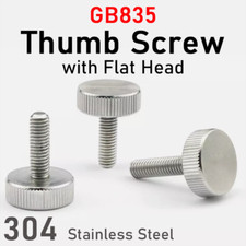 M2 ~ M10 High Type Thumb Screw 304SS Flat Head Knurled Hand Grip Knob Bolt GB834