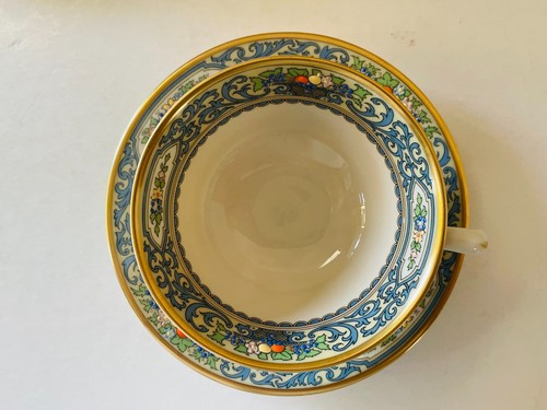 LENOX China AUTUMN Presidential Cups & Saucers 8 oz Gold Stamped- Set of 9 - Picture 6 of 13