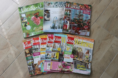 9 Stück Zeitschriften Wohnen: Landhaus, Landlust, Lisa Wohnen, 2016 bis 2023 Top