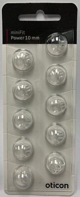 1 Pack Oticon miniFit 10mm Power Domes For Hearing Aids. 10 Domes Total.