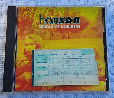 #ad HANSON: Middle of Nowhere CD amp; Original 1998 Ticket Stub Jones Beach LI NY $29.75