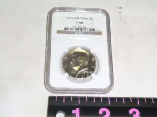 1964 Accent Hair Kennedy Half Dollar NGC Certified PF 66 ~ Very Nice!