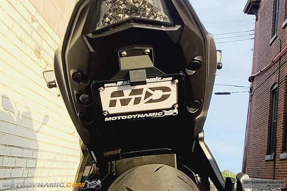 Kit eliminador de guardabarros bajo perfil escondido para Kawasaki Ninja 650 Z650 2017-2025 Foto 3 de 4