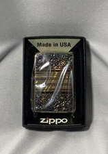 Zippo lighter Arabesque Gold Smoked 2014 Made Unused Product Imported from Japan