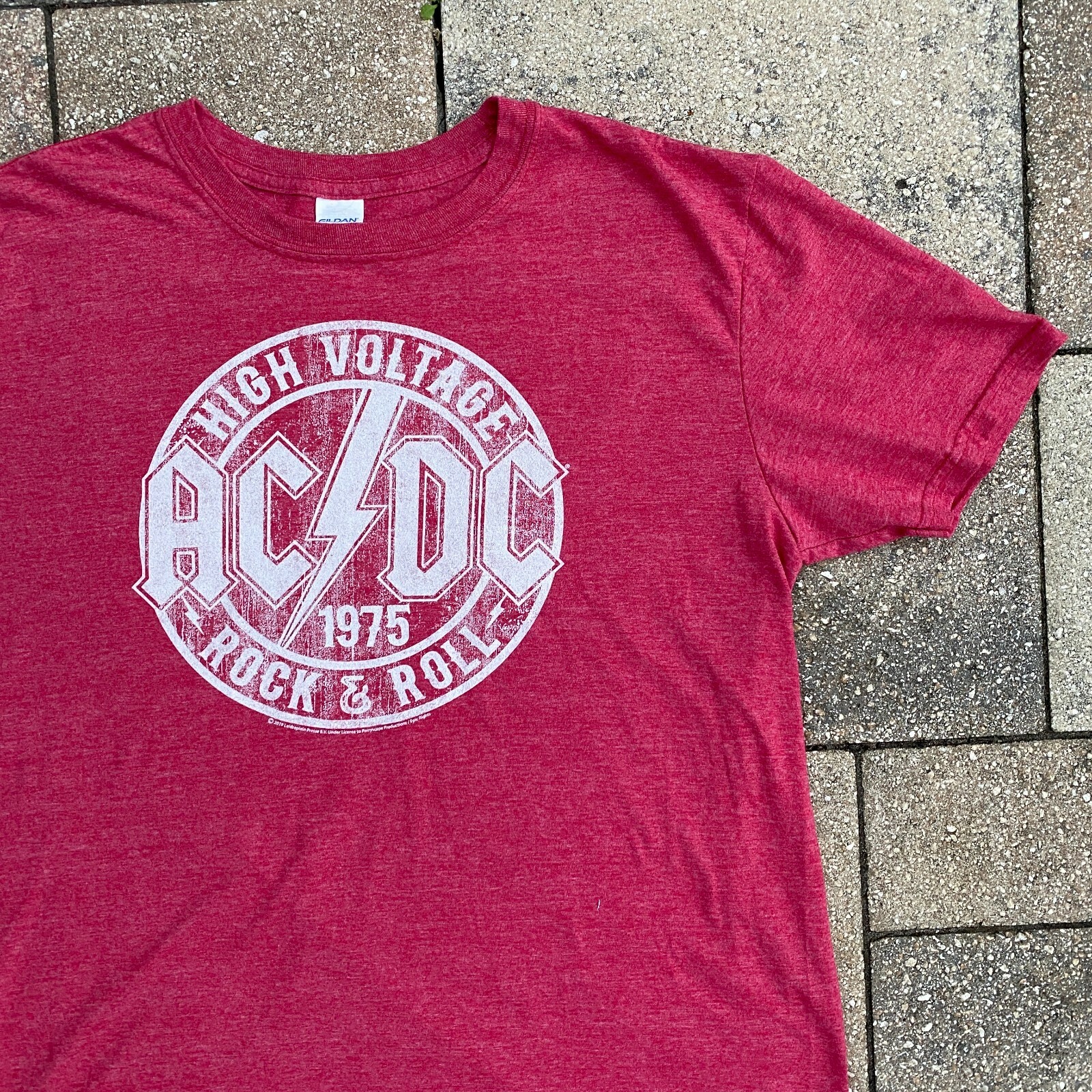 AC/DC High Voltage 1975 Red Short Sleeve T Shirt Rock… - Gem