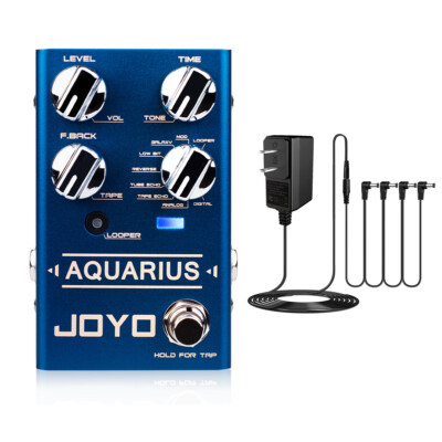 JOYO Stereo Digital Delay Looper Guitar Effect Pedal Tap Tempo 9V Power Adapter