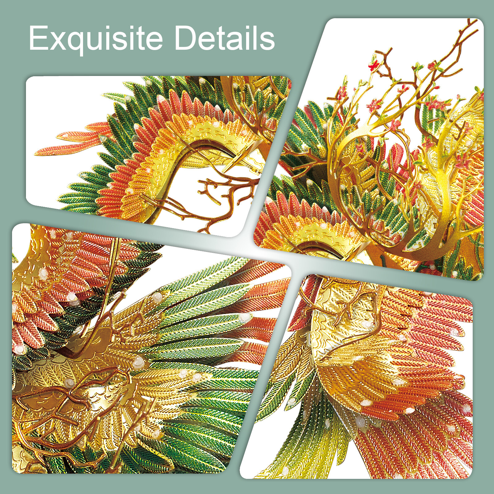 Piececool 3d Puzzles Wishing Blessing Metal Crane Model Kit Holiday Gift