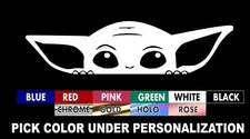 Peeking Grogu Decal, Mandalorian, The Child, cute baby Yoda sticker