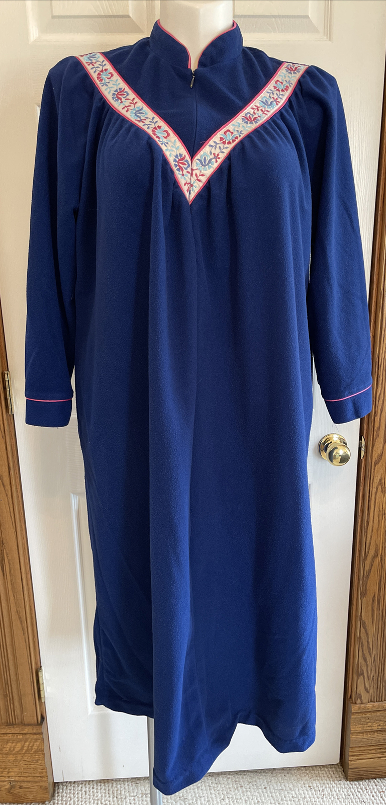 Vintage VANDEMERE Royal Blue Robe Housecoat Fleece Po… Gem