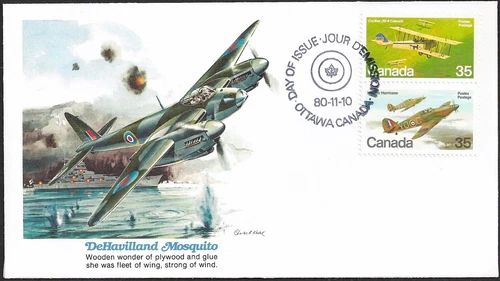 🍁Canada  #875/876   "MILITARY AIRCRAFT"    Brand New  1980  Fleetwood Cover