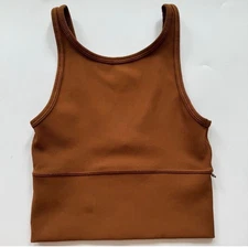 Lululemon Power Pivot Tank Rib Brown Luxtreme Crop Long Line Size XS / Small 2/4